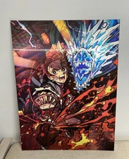 Tanjirou - Nezuko - Zenitsu - Demon Slayer 3D Art Poster Anime Rare Find! HTF