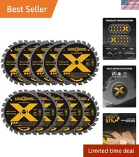 Industrial-Grade 7-1/4 Inch Circular Saw Blades for Wood Cutting, 24T, 10 Pack