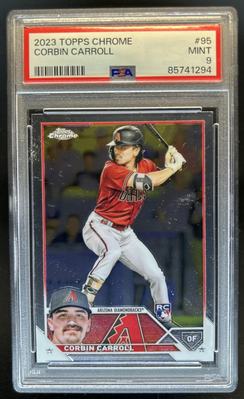 2023 Topps Chrome Corbin Carroll Rookie RC #95 Diamondbacks PSA 9