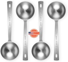 4 cucharas medidoras de caf  1 cucharada, 15 ml de acero inoxidable con mango