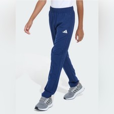 Adidas Boys Navy Blue 3 Stripes Stretch Pants Regular Fit Athletic M Medium