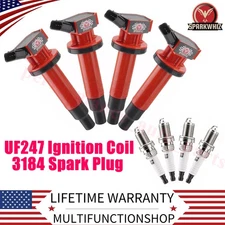 4X Ignition Coil & Iridium Spark Plug Packs For Toyota Corolla Matrix 1.8L UF247