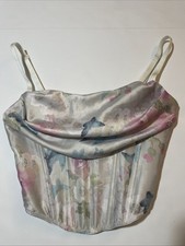 Victoria's Secret NWT Satin Draped Corset Top - XS - Gray Flowers Butterflies