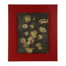 Pannello Contemporaneo Scultura Rame Brunito Italia Anni 70 Originale