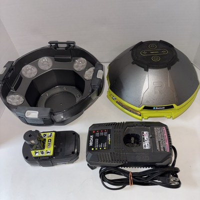 #ad Ryobi 18v ONE P3520 Floating Pool Speaker W Light Show Bluetooth Tested $82.28