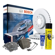 BOSCH Bremsensatz + Plastilube + Bremsenreiniger Mercedes E-Klasse W124  &Oslash;284mm