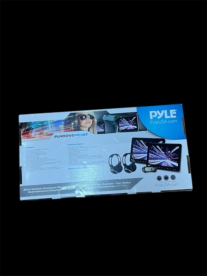 Pyle 10.5" Universal Dual Vehicle Headrest Monitor CD/DVD Player PLHRDVD108KT - Image 2 of 3
