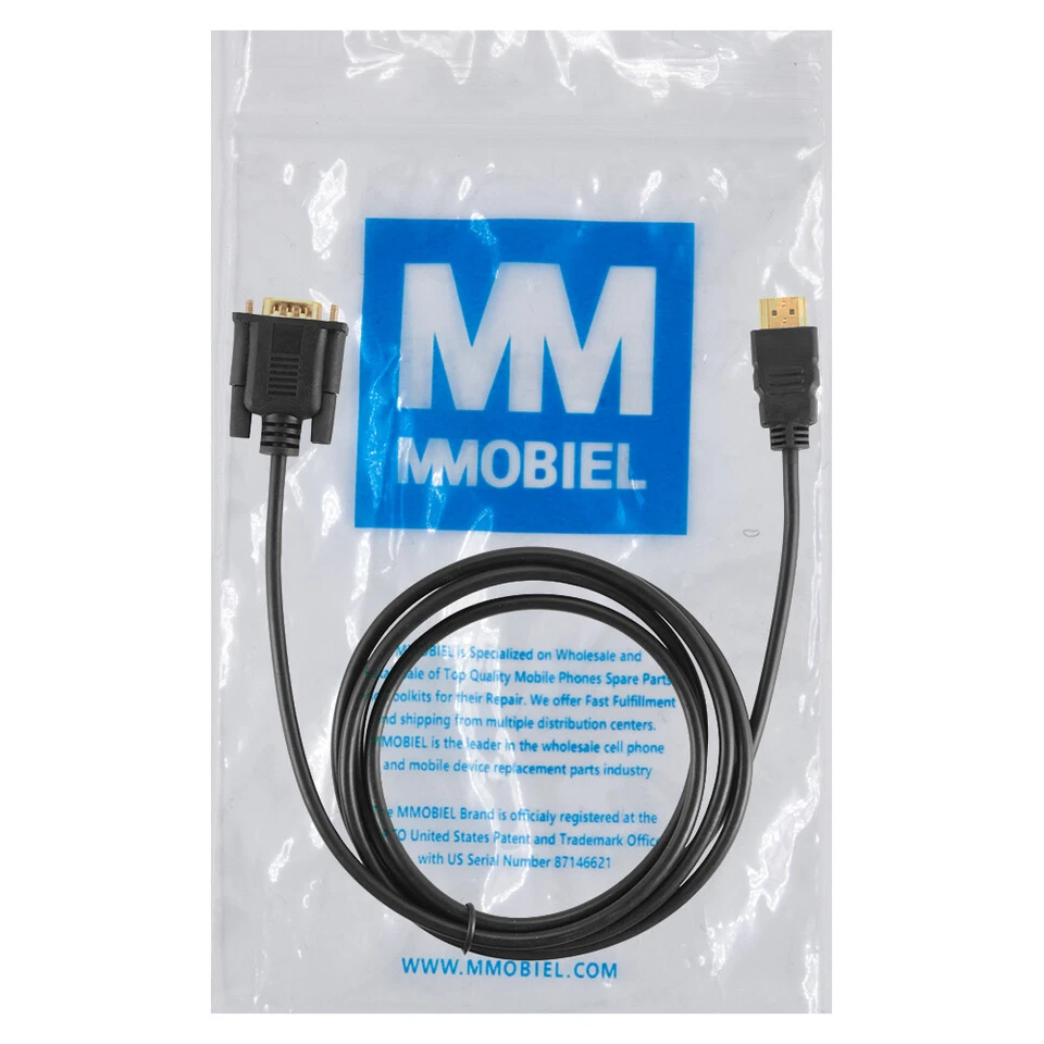 HDMI Stecker zu VGA Stecker Kabel - 1,8m - 1080p PC Monitor Adapter Vergoldet - Bild 4 von 4