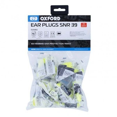 Oxford SNR39 Motor Bike Motorcycle Self Moulding Ear plugs - 25 Pairs