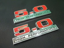 Red 5.0 High Performance Car Rear Trunk Emblem 3D Metal Sticker Logo *QTY 2*