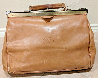 Vintage Jacques Esterel Leather Doctor-Style Travel Bag