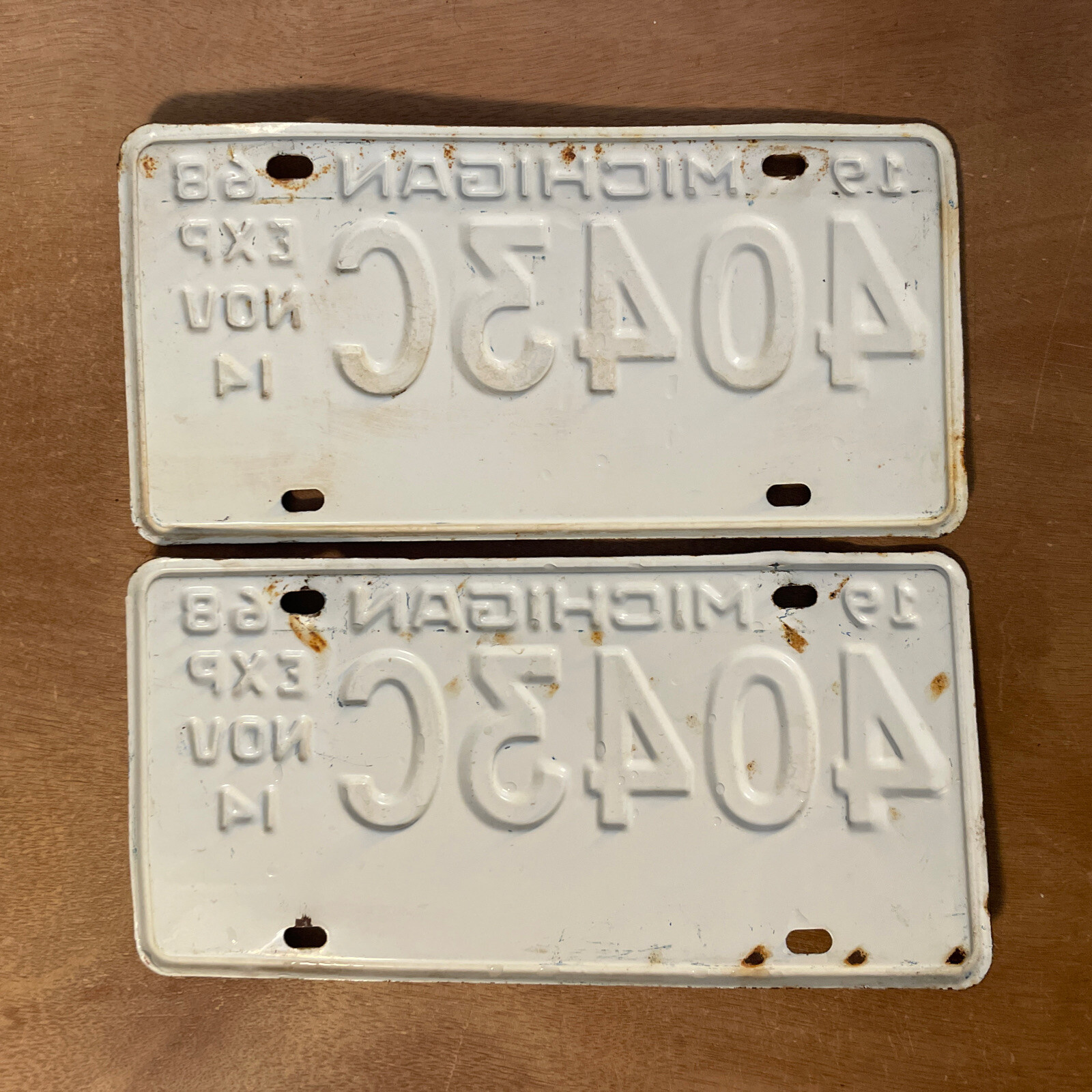 1968 Michigan License Plate Pair Commercial Half Year 4043 C eBay