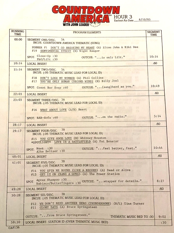 8/10/85 JOHN LEADER'S COUNTDOWN AMERICA SPOTLIGHTS PAT BENATAR; PRINCE (2), WHAM - Image 4 of 4