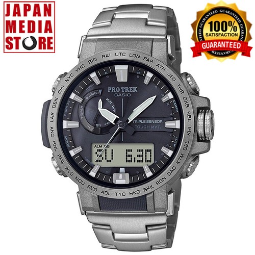 CASIO PRO TREK PRW-60T-7AJF Triple Sensor Ver.3 Solar Titanium Band  PRW-60T-7A | eBay