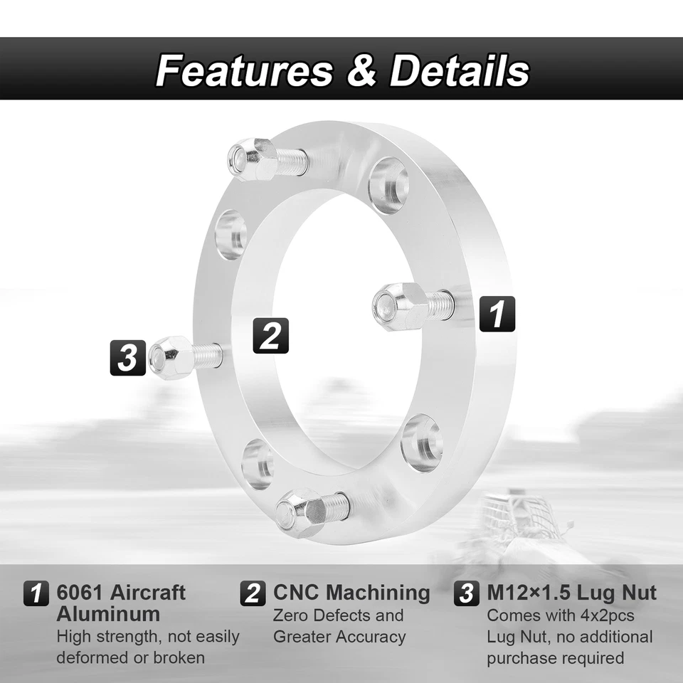 4 piezas espaciadores de rueda UTV de 1" 4x156 mm para Polaris Ranger XP 1000 900 570 Ace General Foto 3 de 4