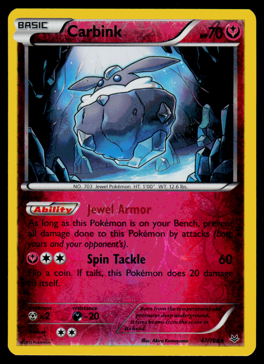 Pokemon - XY - Roaring Skies Carbink 47/108 Reverse Holo - LP