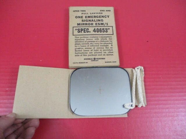 WWII US Army Air Force AAF ESM/1 Emergency Signaling Mirror in Box