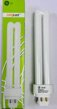 2x 26W GE Dimmable G24q-3, 4 pin, 3000K 830 Low Energy CFL Light Bulb PL Lamp