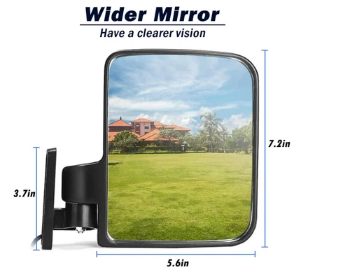 Universal Golf Cart Side Mirrors with LED Turn Signal Light - Picture 4 of 4