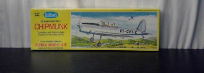 Guillow's 1/2''=1'  Dehaviland DHC-1 Chipmunk 17'' Span Balsa Flying Model Kit#903