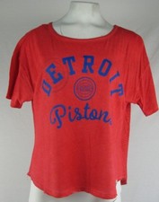 Detroit Pistons Women's Short Sleeve T-Shirt w/ Jersey Back Red NBA