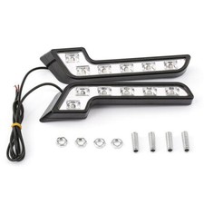 2x L Shaped 6 LED Daytime Running Lights Fog Driving Lamp Car Front Grille Mount