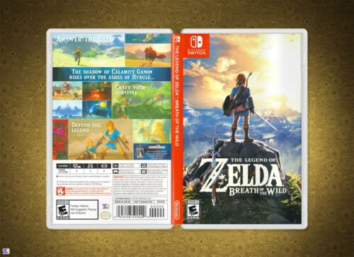 The Legend of Zelda Breath of the Wild CUBIERTA Arte: Inserto y Estuche -Nintendo Switch - Imagen 1 de 3