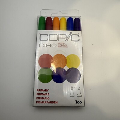 Copic Ciao Alcohol Ink Sketch Marker Set - PRIMARY, 6 Count