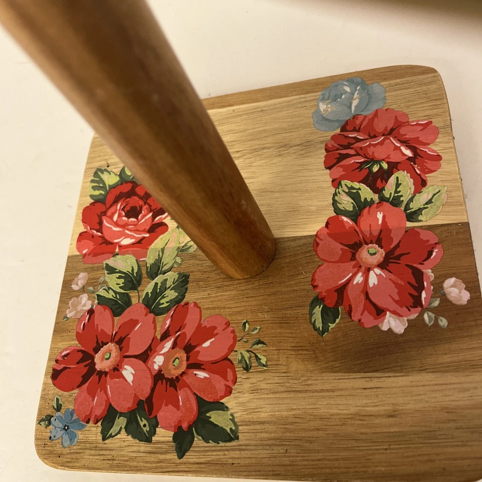 Pioneer Woman винтажная цветочная кружка держатель для дерева с акриловой ручкой - вмещает 6 VHTF - Изображение 2 из 4