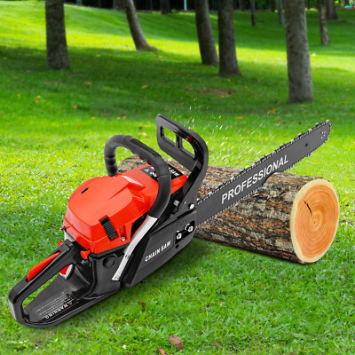 2-Stroke Gasoline Chainsaw 62 CC 20'' Bar Power Engine Wood Cutting Gas Chain Saw