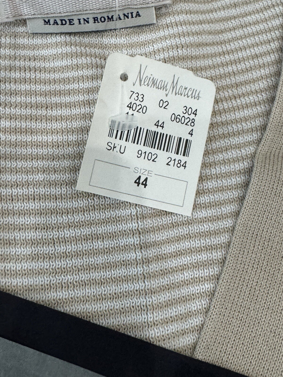 PRADA White Tan Button Up Knit Cardigan Sweater  Sz Short Sleeve NWT $540. Sz 44 thumbnail 3