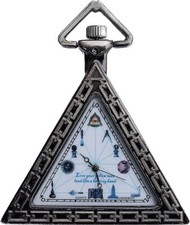Men's Quartz Triangle Masonic Pocket Watch with box Masonic Pocket Watch