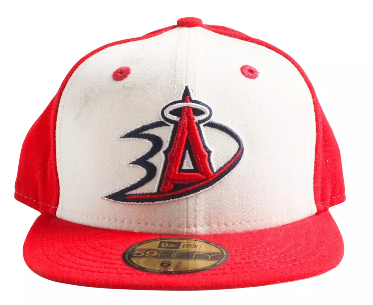 New Era Los Angeles Angels and Ducks Combined Logo Hat Red With Smudge