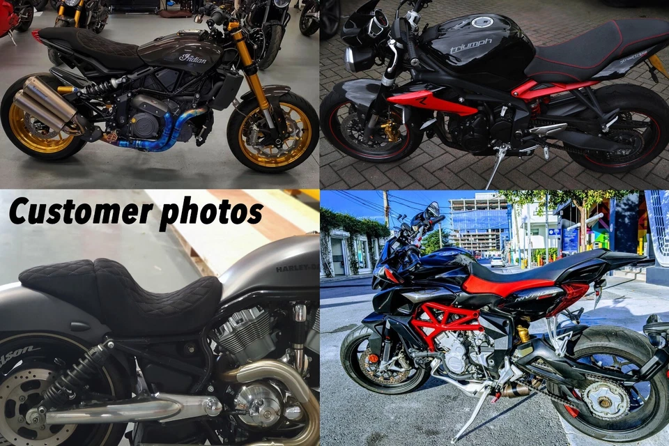 ADEQUADO PARA TRIUMPH DAYTONA 600 650 03-06 CAPA DE ASSENTO DE VINIL FRONTAL PERSONALIZADA DSG2 PRETA VERMELHA - Imagem 4 de 4