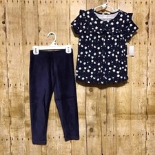 Toughskins Girls Blue Floral Pant Set M 5-6