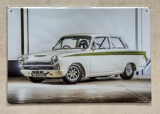 TEAM LOTUS MK 1 FORD CORTINA CAR SPARCO SEATS METAL SIGN MAN CAVE GARAGE 20x30cm