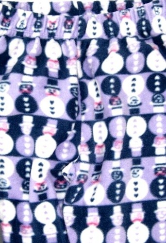 Girls 2 Pc Snowman Pajama Set NWT Size Large Cotton-Fleece Gray Purple - Picture 3 of 3