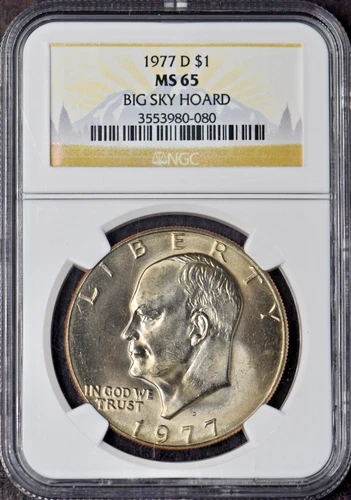1977-D Eisenhower Dollar - NGC MS65 Big Sky Hoard - ✪COINGIANTS✪