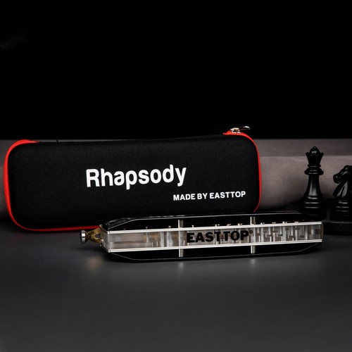 EASTTOP Upgrade Rhapsody Chromatic Harmonica 16Hole 64Tone Key of C Mouth Organ - Picture 3 of 7