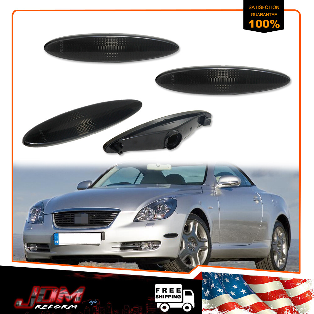 For 20022010 Lexus SC430 Smoked Front & Rear Side Marker Light Housing