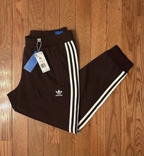 Adidas 3-Stripes Slim Fit Tapered Shadow Brown Pants Size XL NEW