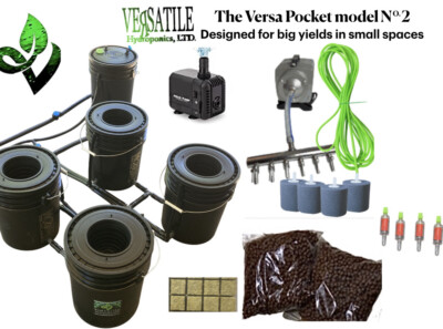 RDWC System. Versatile Hydroponics, LTD. For Compact Grow Area. Set Up In Mins.