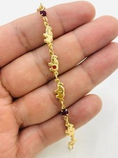 Baby Bracelet Elephant for Good Luck  Protection 6" in Gold F/ Pulsera de Ninos