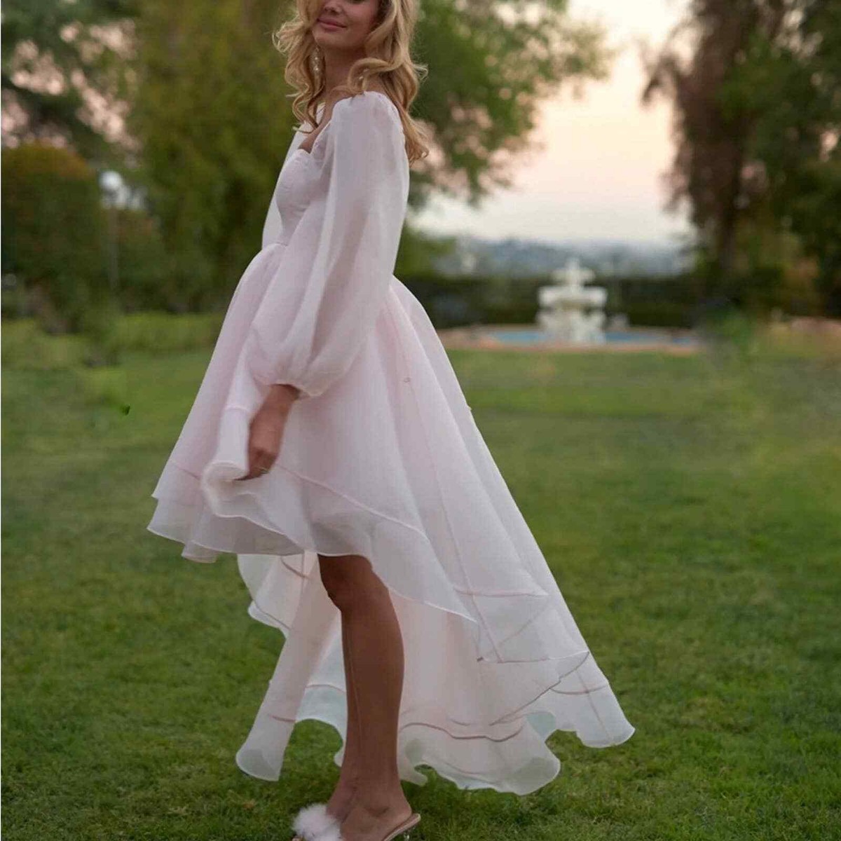 knee length dresses for ladies The Beverly Angel Bustle Dress