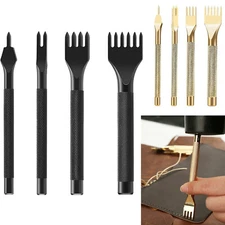 4X Leather Hole Punches Lacing Stitching Punche 1/2/4/6 Prong Leather Hole Tool