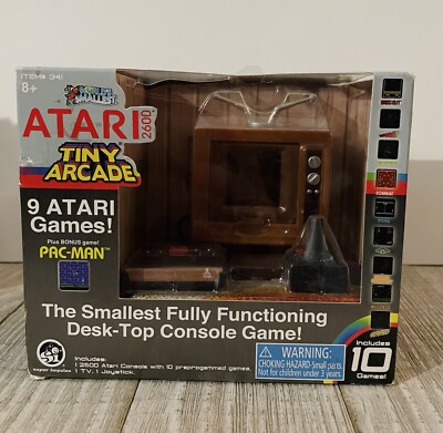 New Atari 2600 Tiny Arcade 10 Games on the Smallest Desk Top Console Box Damage