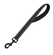 Heavy Duty Dog Leash with Comfortable Padded Handle Reflective 14 inch Black