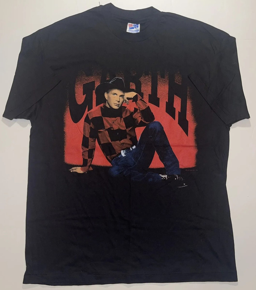 【L】Hanes 90s GARTH BROOKS band T-shirt 90's Hanes Garth Brooks Local Crew Black T Shirt XL Single