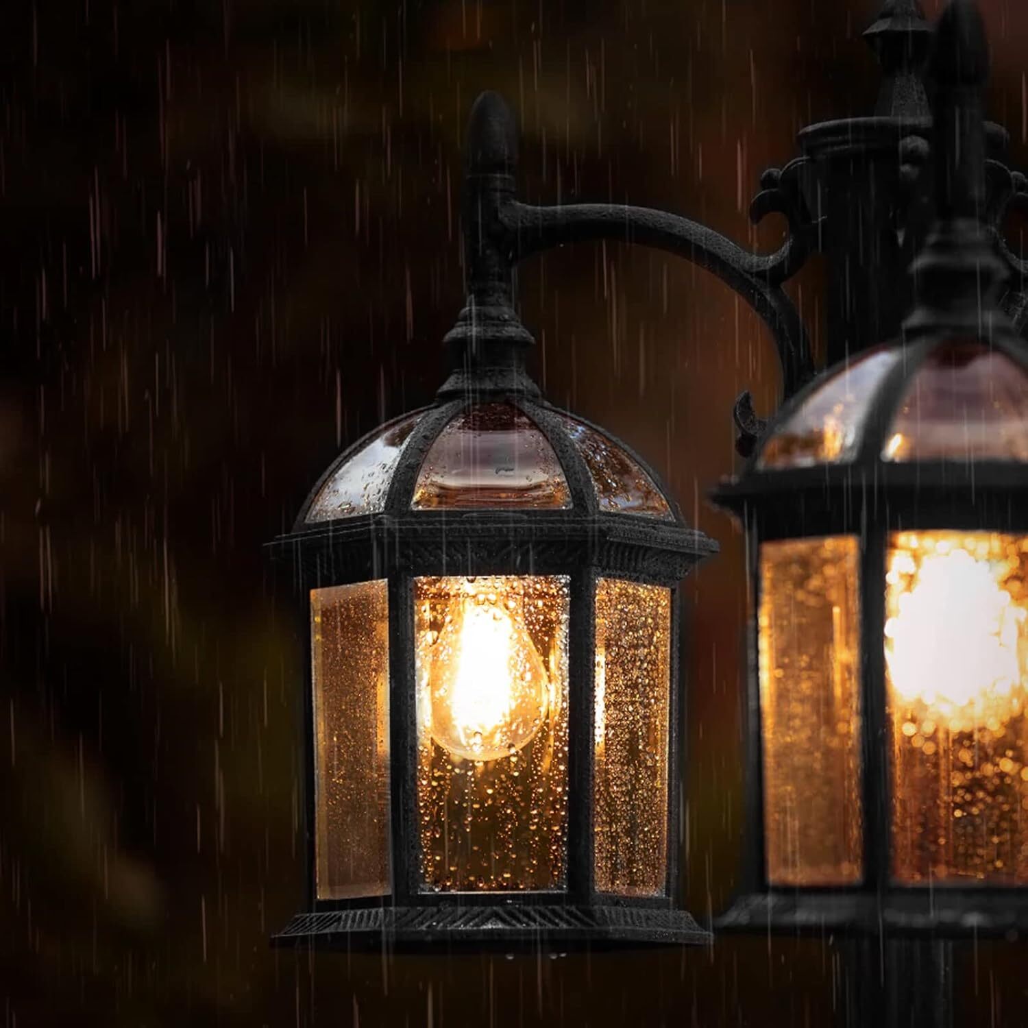 Outdoor Lamp Post Birdcage 3Head Pole Light Aluminum Garden Patio