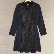 A.L.C. Dress 4 Navy Black Lace Cocktail LBD Mini Luxe Mod Whimsigoth